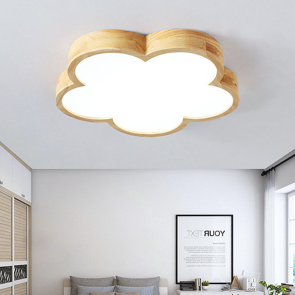 Lámpara de Techo LED Wabi-Sabi de Madera con Diseño Floral para Dormitorio y Sala de Estar 6