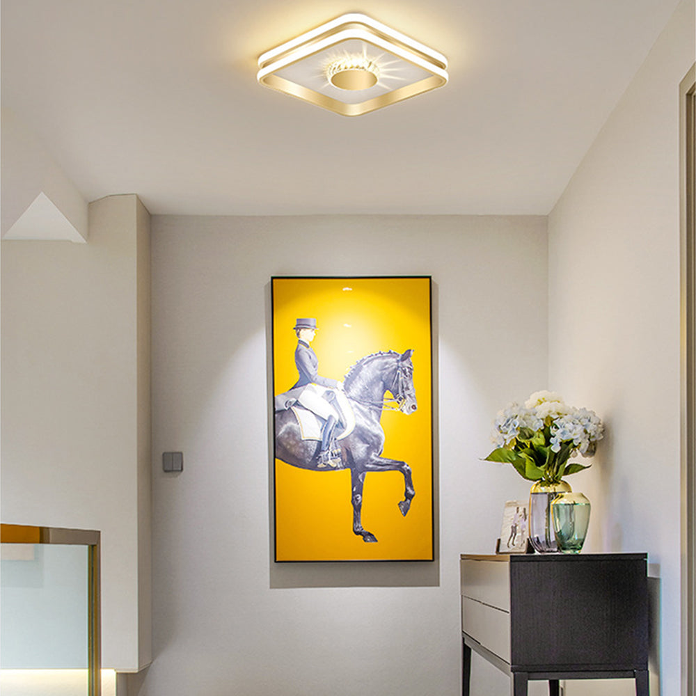 Lámpara de Techo LED de Cristal en Oro, Iluminación Moderna y Eficiente para Pasillo, 27W, Diseño Contemporáneo 11