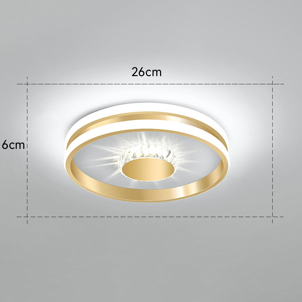 Lámpara de Techo LED de Cristal en Oro, Iluminación Moderna y Eficiente para Pasillo, 27W, Diseño Contemporáneo 4