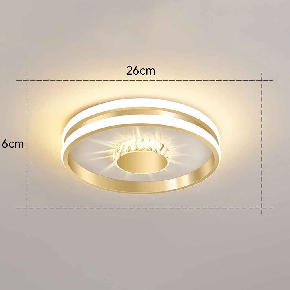 Lámpara de Techo LED de Cristal en Oro, Iluminación Moderna y Eficiente para Pasillo, 27W, Diseño Contemporáneo 6