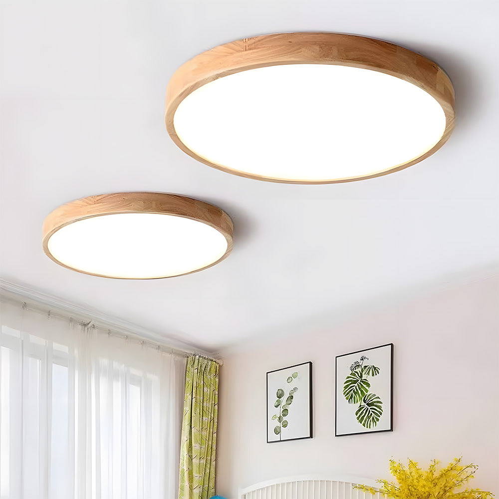 Evoria - Lámpara de Techo LED de Madera Elegante y Eficiente - Diseño Moderno para Interiores - Varios Tamaños disponibles