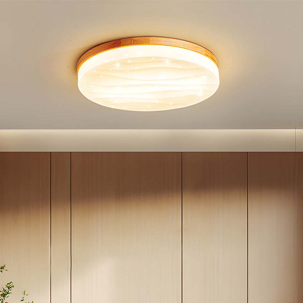 Lámpara de Techo LED de Madera Minimalista con Diseño Retro para Sala de Estar - Iluminación Eficiente y Acogedora 3