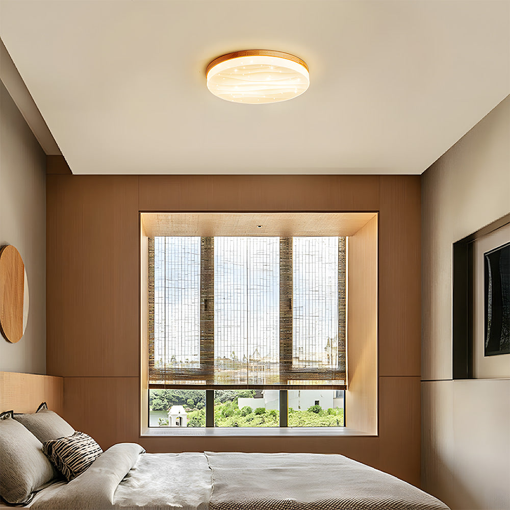 Lámpara de Techo LED de Madera Minimalista con Diseño Retro para Sala de Estar - Iluminación Eficiente y Acogedora 5