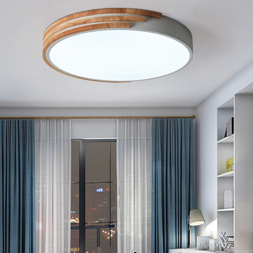 Lámpara de Techo LED de Madera Simple para Dormitorio – Iluminación Eficiente y Estilo Minimalista 0