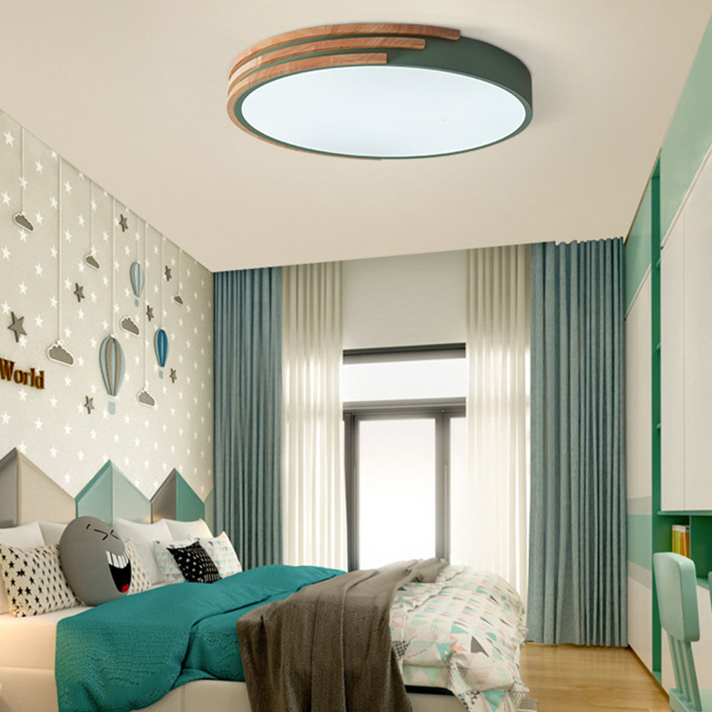 Lámpara de Techo LED de Madera Simple para Dormitorio – Iluminación Eficiente y Estilo Minimalista 7