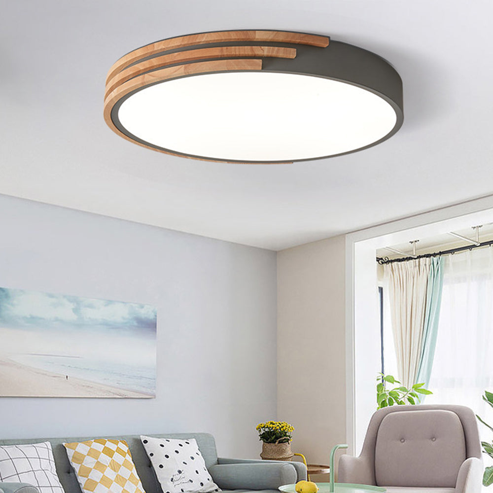 Lámpara de Techo LED de Madera Simple para Dormitorio – Iluminación Eficiente y Estilo Minimalista 9