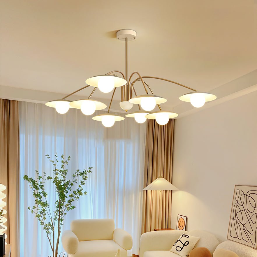 Lámpara de Techo Moderna Estilo Art Deco con Pantallas de Vidrio, 6 y 8 Cabezas, Compatible con Bombillas LED y Edison 2