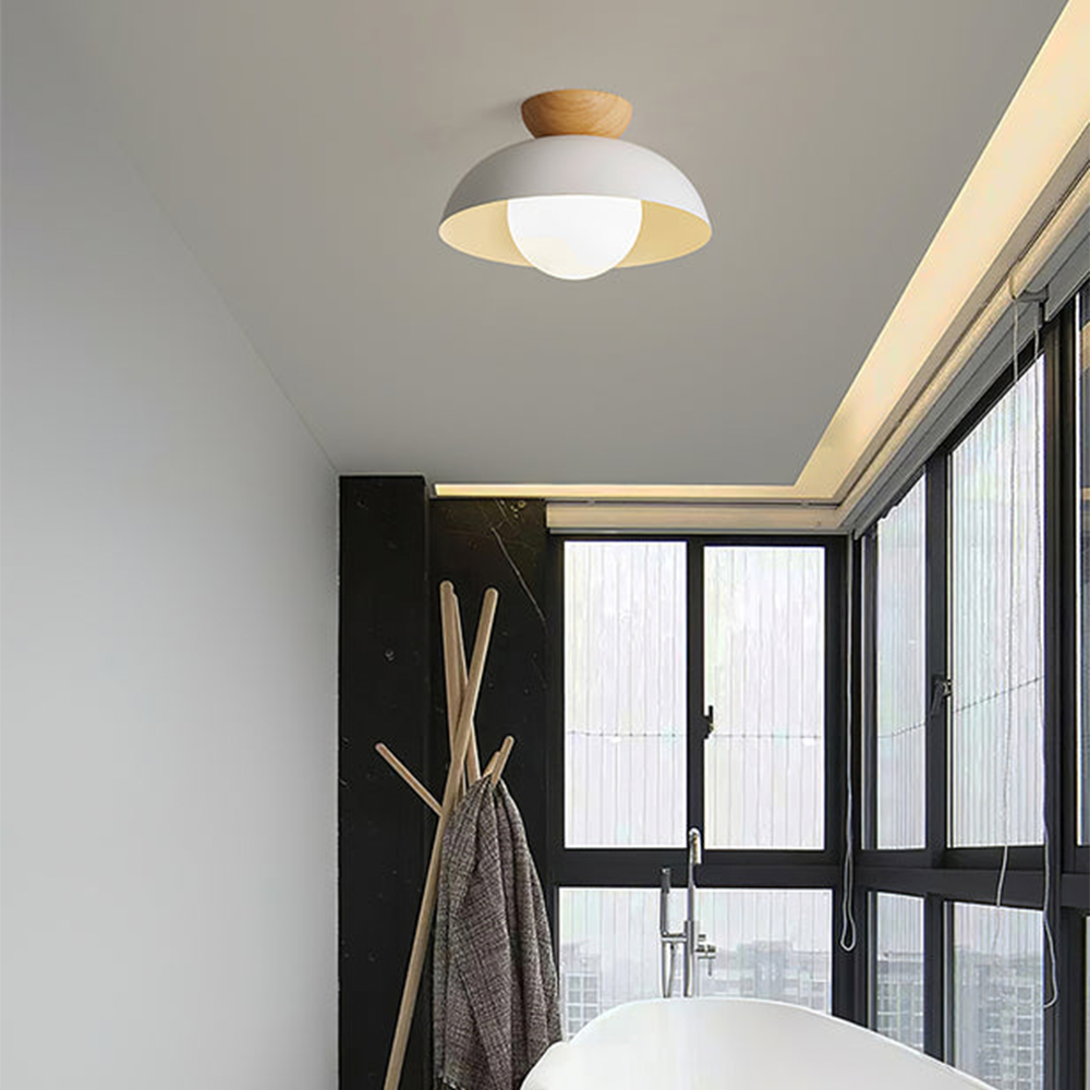 Lámpara de Techo Moderna Minimalista Ecológica Estilo Nórdico en Blanco y Negro - Plafón de Techo con Base G9 2