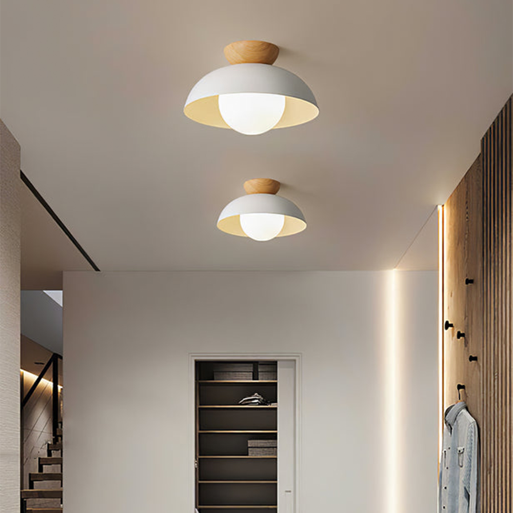 Lámpara de Techo Moderna Minimalista Ecológica Estilo Nórdico en Blanco y Negro - Plafón de Techo con Base G9 3