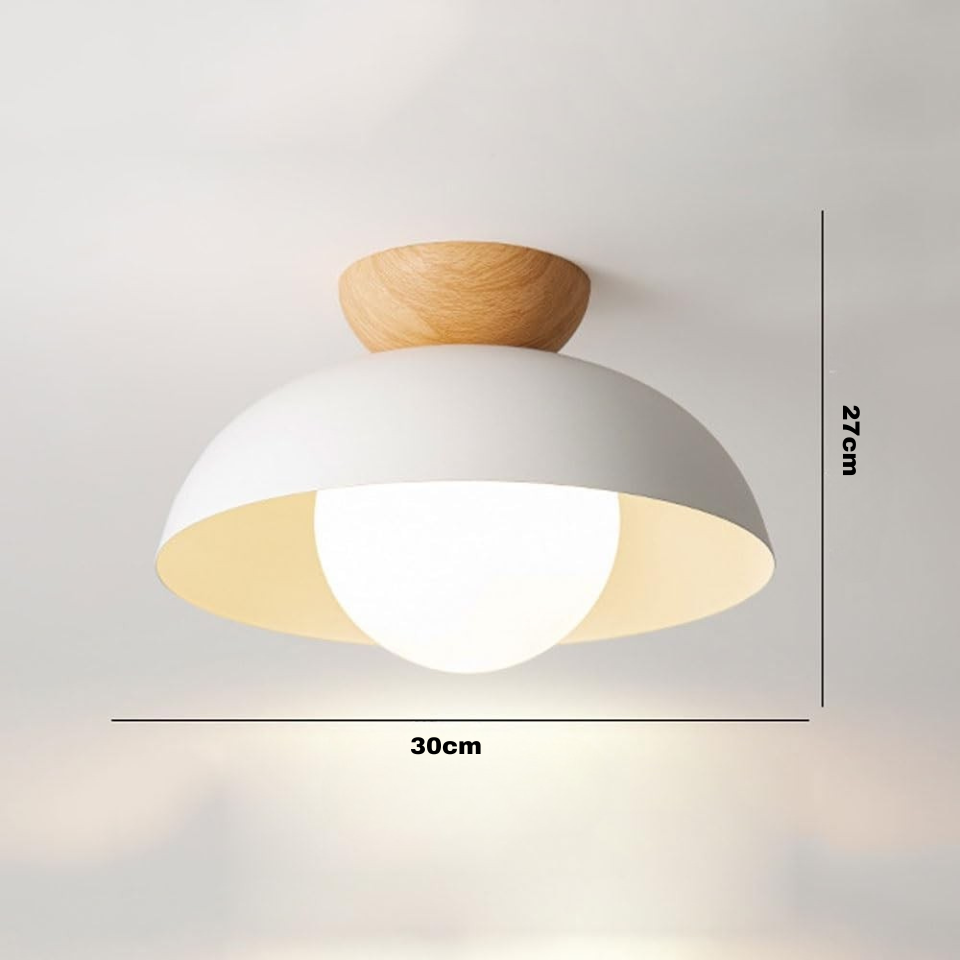 Elaria - Lámpara de Techo Moderna Minimalista Ecológica Estilo Nórdico en Blanco y Negro - Plafón de Techo con Base G9