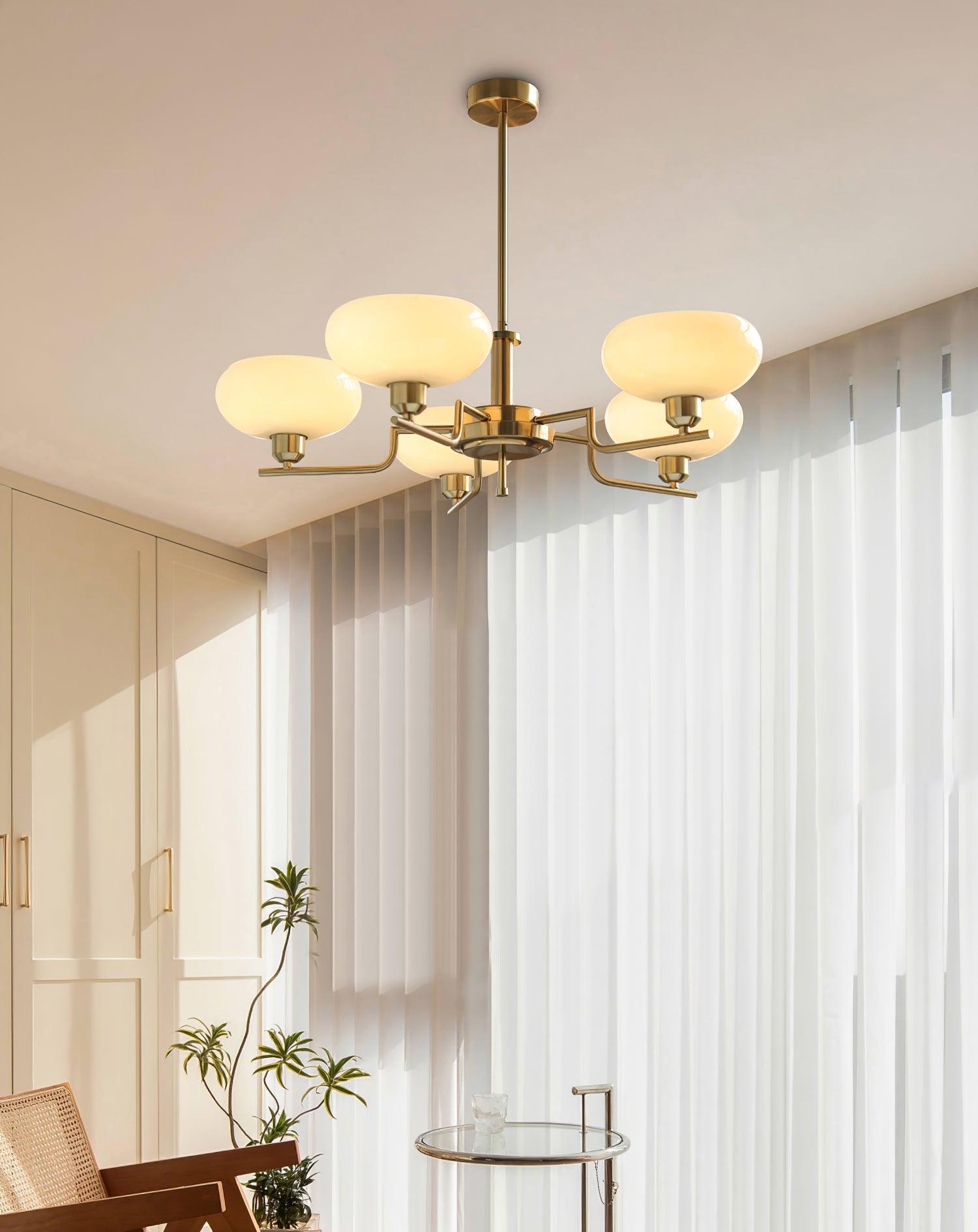 Lámpara de Techo Moderna Puja con Esferas de Vidrio – 3 y 5 Cabezas, Compatible con Bombillas LED y Edison 3