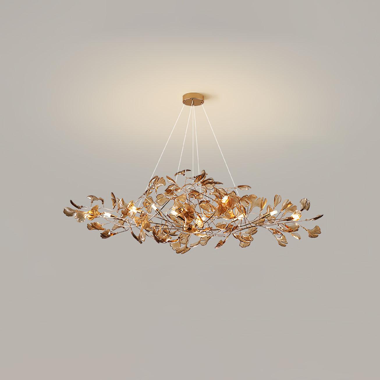 Lámpara de Techo Moderna de Acrílico en Forma de Hoja de Ginkgo con Opciones de Iluminación LED y Acabados en Oro y Cromo 10