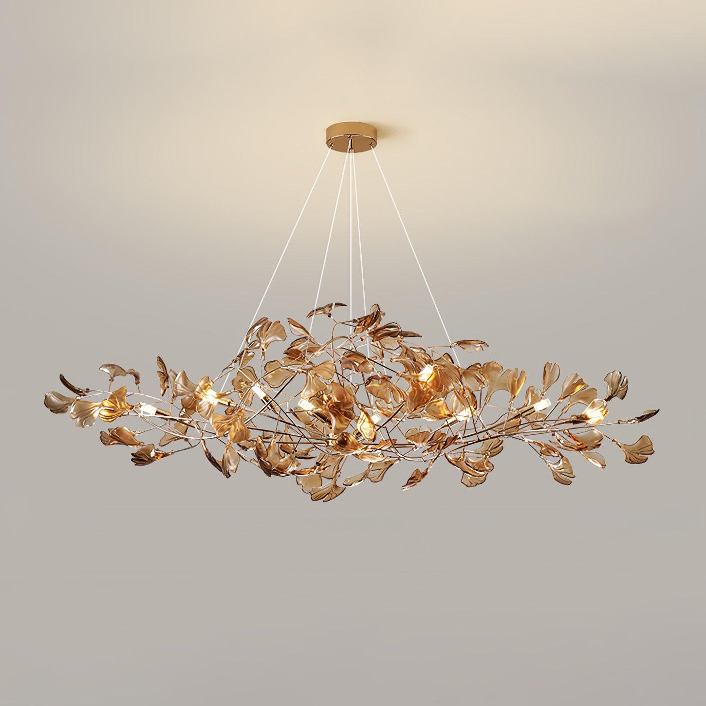 Lámpara de Techo Moderna de Acrílico en Forma de Hoja de Ginkgo con Opciones de Iluminación LED y Acabados en Oro y Cromo 18