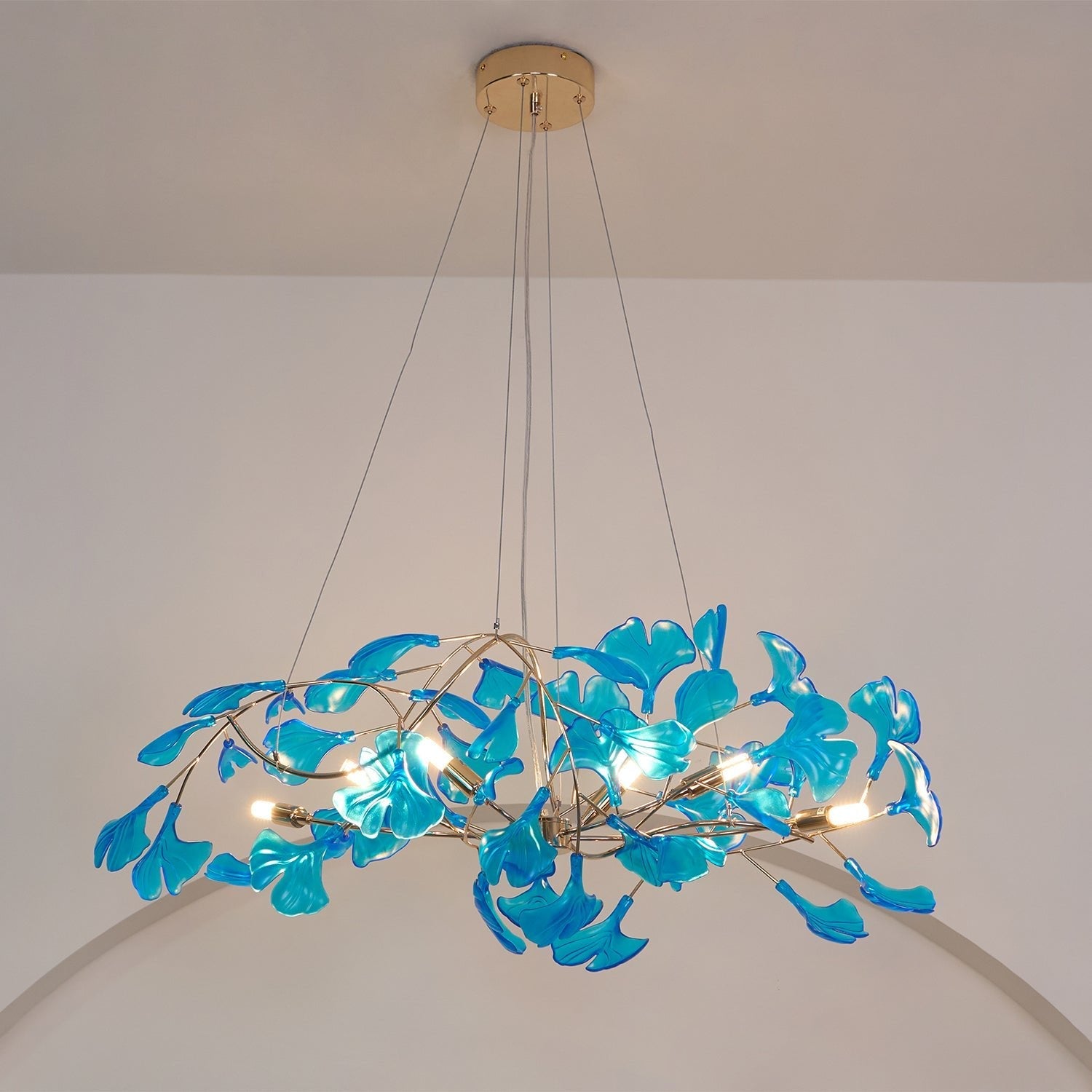 Lámpara de Techo Moderna de Acrílico en Forma de Hoja de Ginkgo con Opciones de Iluminación LED y Acabados en Oro y Cromo 8