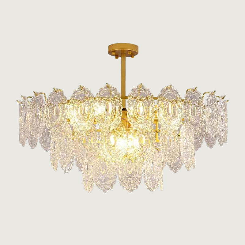 Lámpara de Techo Moderna de Cristal en Forma de Onda con Acabado en Oro – Varios Tamaños y Compatible con LED 10