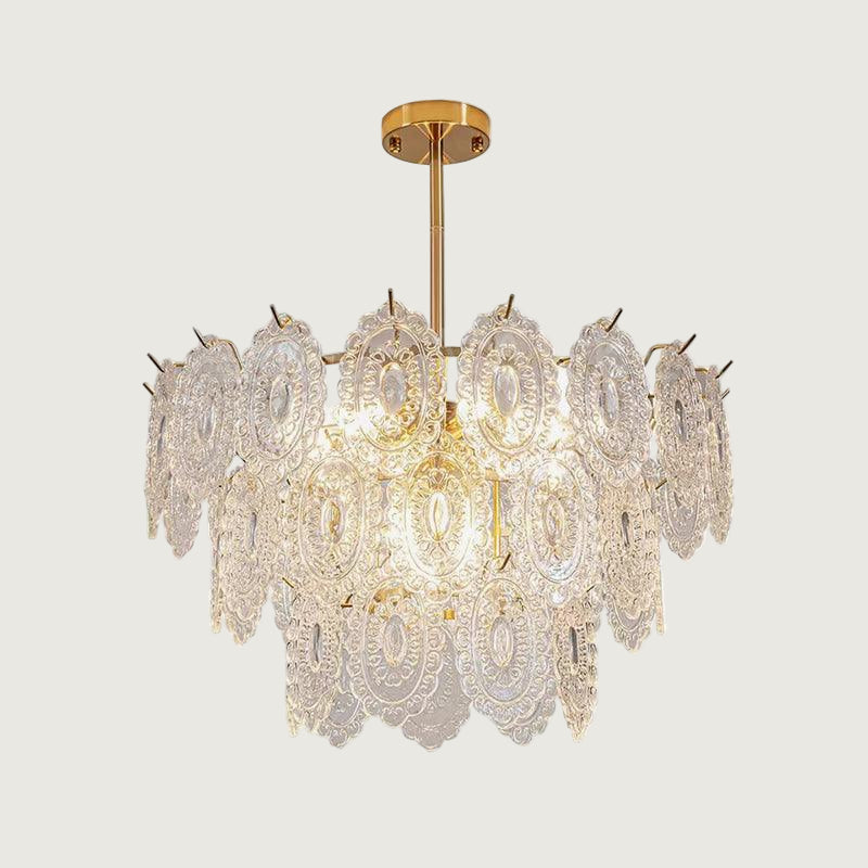 Lámpara de Techo Moderna de Cristal en Forma de Onda con Acabado en Oro – Varios Tamaños y Compatible con LED 8