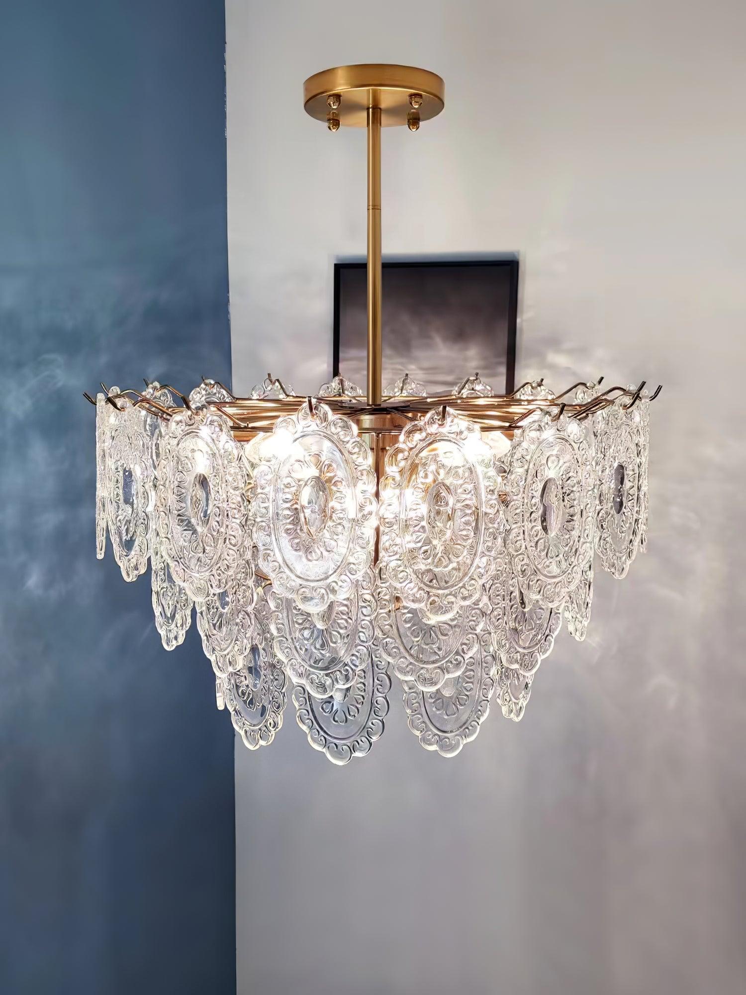 Lámpara de Techo Moderna de Cristal en Forma de Onda con Acabado en Oro – Varios Tamaños y Compatible con LED 9