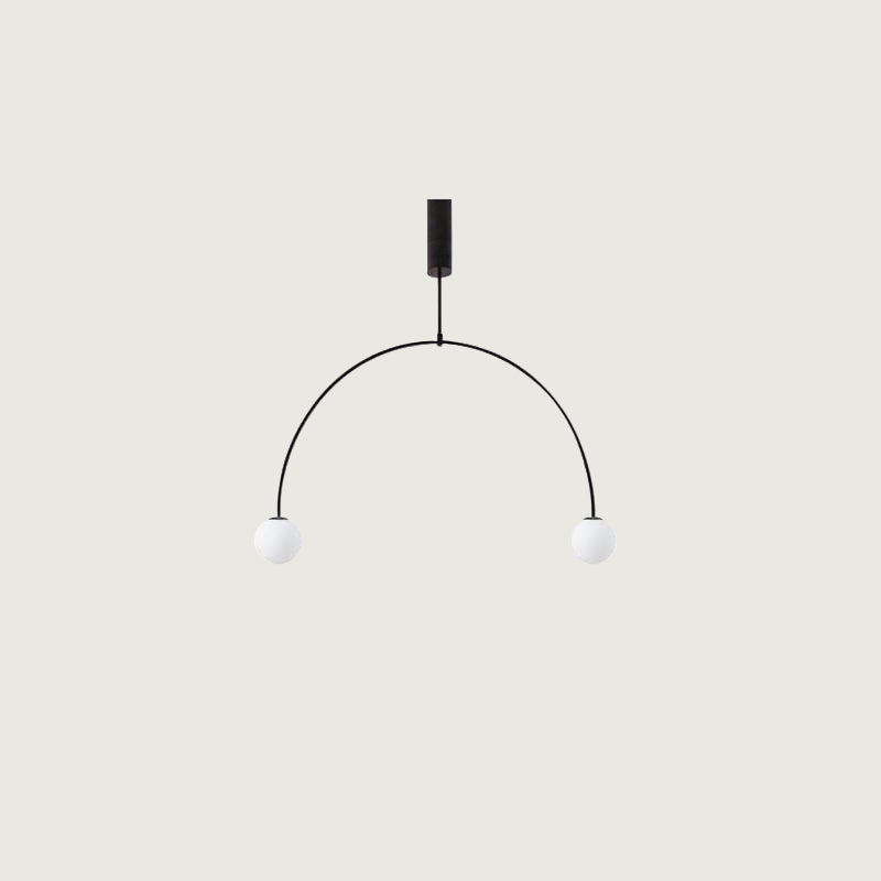 Lámpara de Techo Móvil de Diseño Minimalista en Bronce Patinado con Difusores de Vidrio Opalino 0