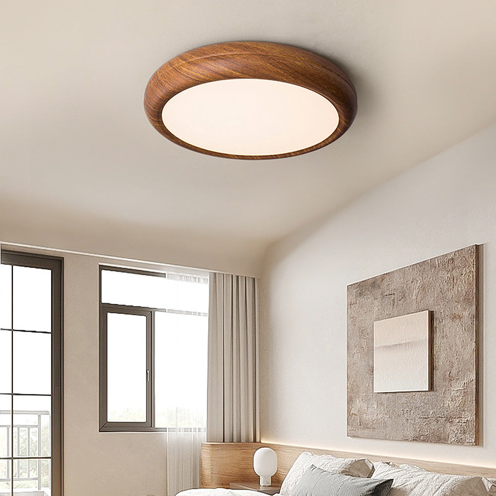 Lámpara de Techo Redonda LED de Madera con Diseño Minimalista – Iluminación Moderna 0