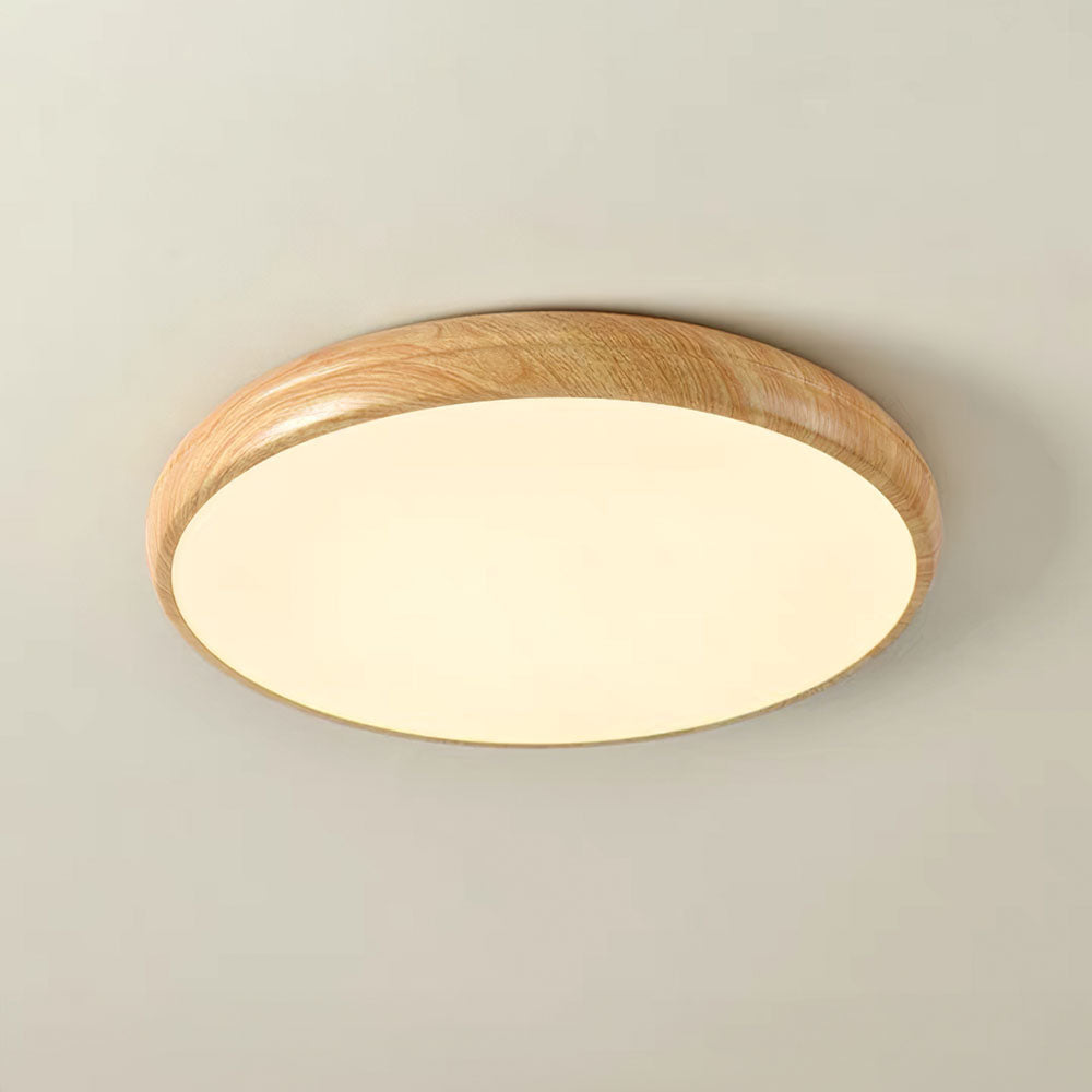 Lámpara de Techo Redonda LED de Madera con Diseño Minimalista – Iluminación Moderna 10