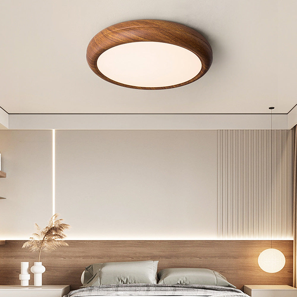Lámpara de Techo Redonda LED de Madera con Diseño Minimalista – Iluminación Moderna 3