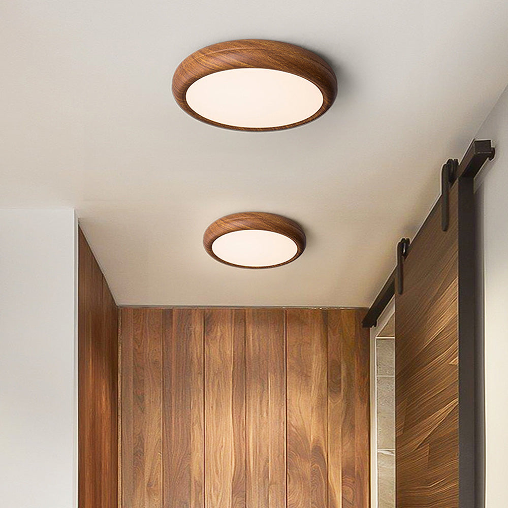 Lámpara de Techo Redonda LED de Madera con Diseño Minimalista – Iluminación Moderna 4