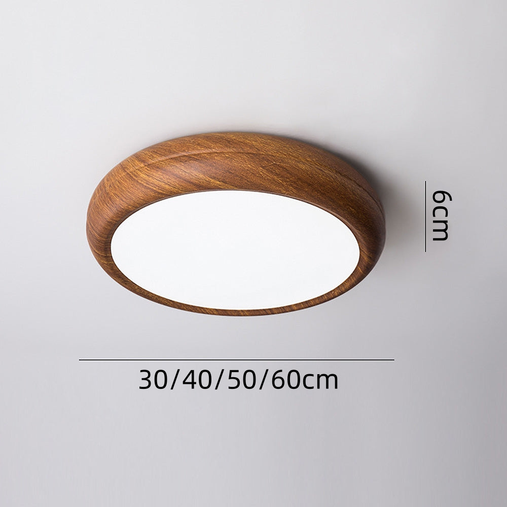 Lámpara de Techo Redonda LED de Madera con Diseño Minimalista – Iluminación Moderna 7