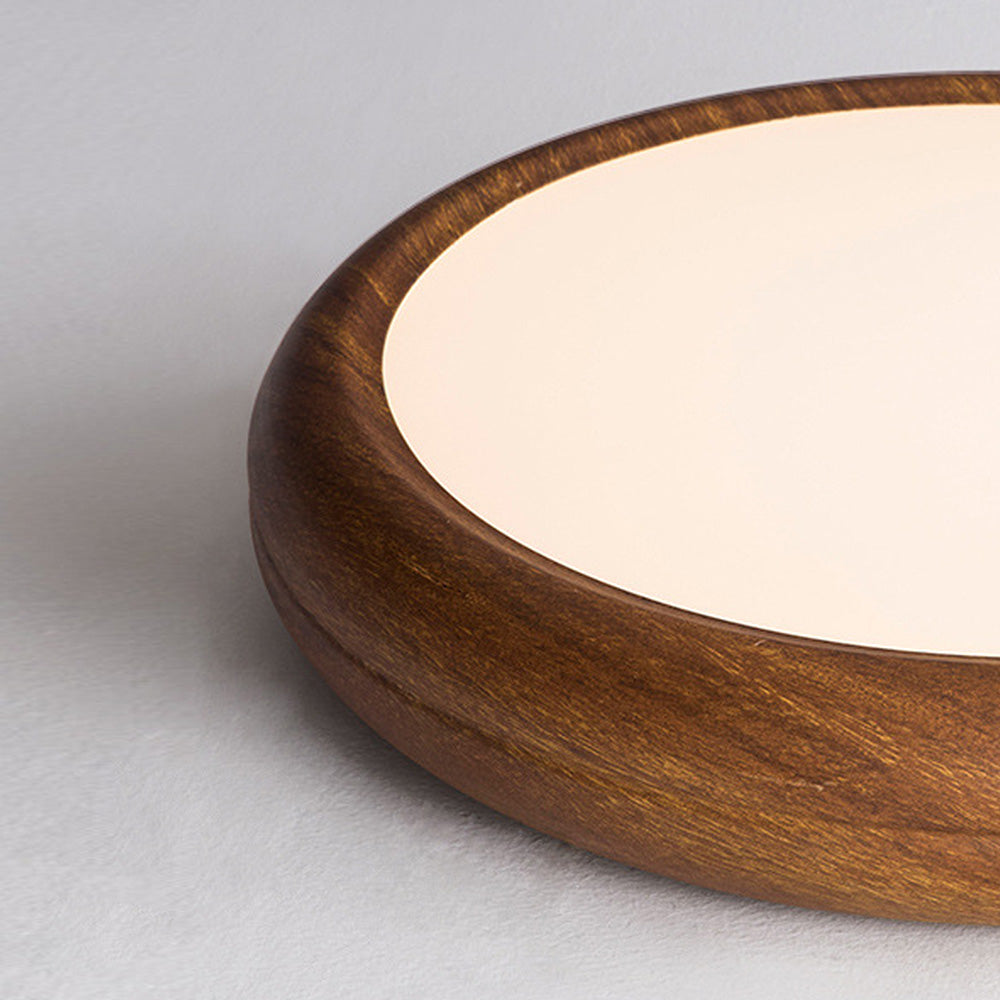 Lámpara de Techo Redonda LED de Madera con Diseño Minimalista – Iluminación Moderna 8