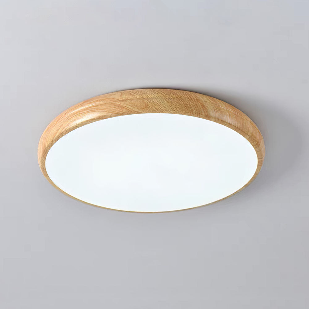 Lámpara de Techo Redonda LED de Madera con Diseño Minimalista – Iluminación Moderna 9