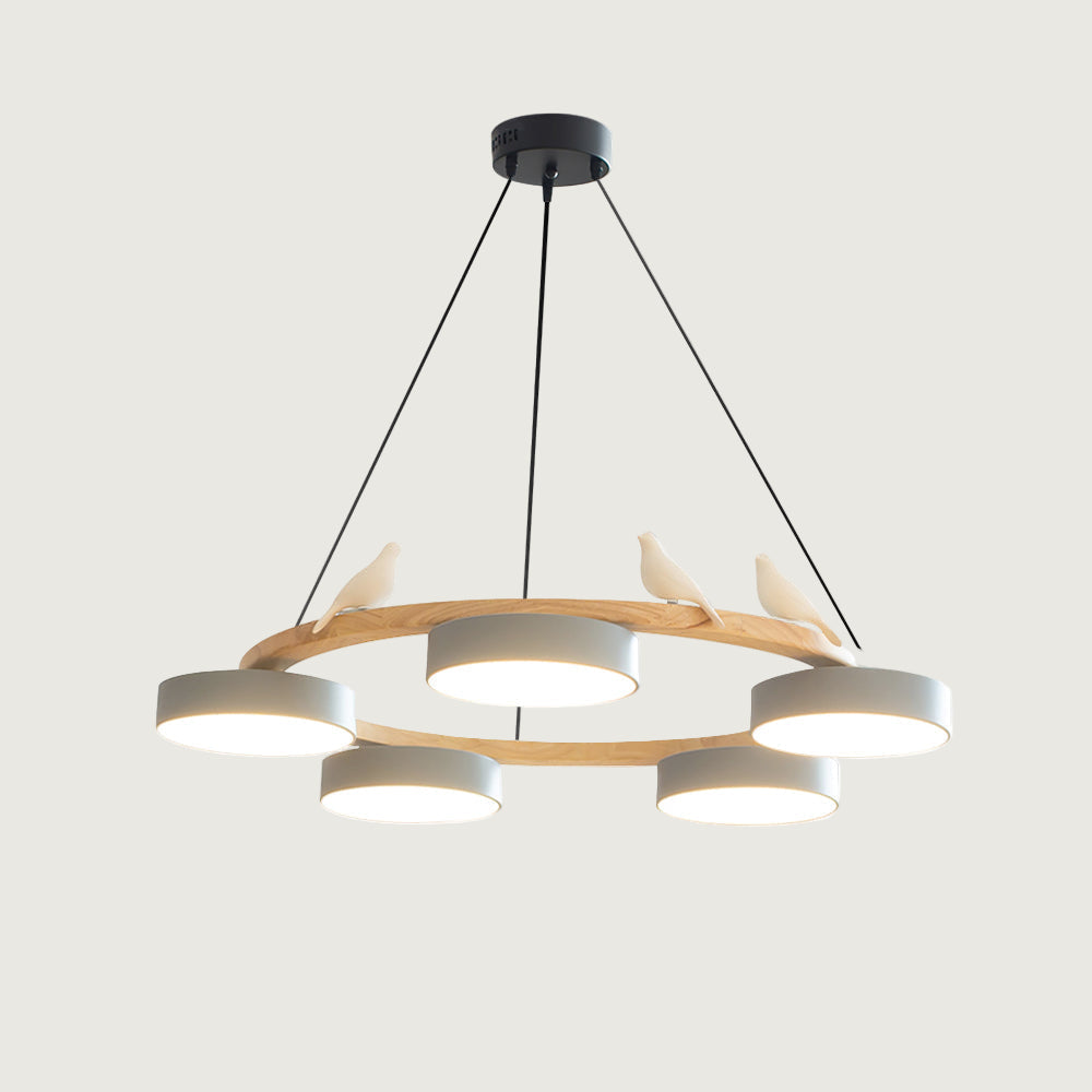 Lámpara de Techo Redonda Sienna Bird con 4 Luces LED Integradas y Diseño Natural para Interiores 1