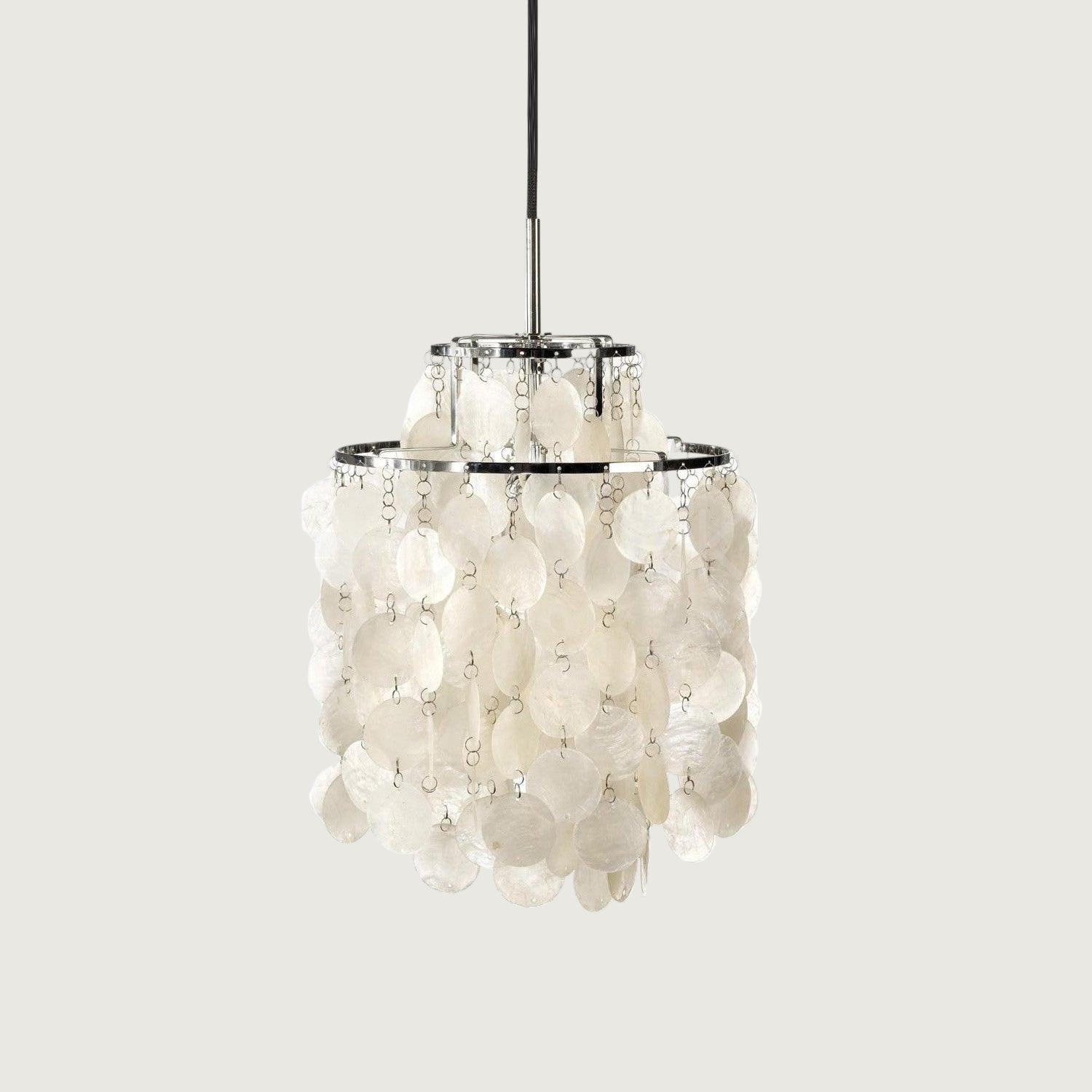 Lámpara de Techo Redonda de Conchas en Cromo, Lámpara LED Moderna Ajustable, Varios Tamaños para Iluminación Elegante 0