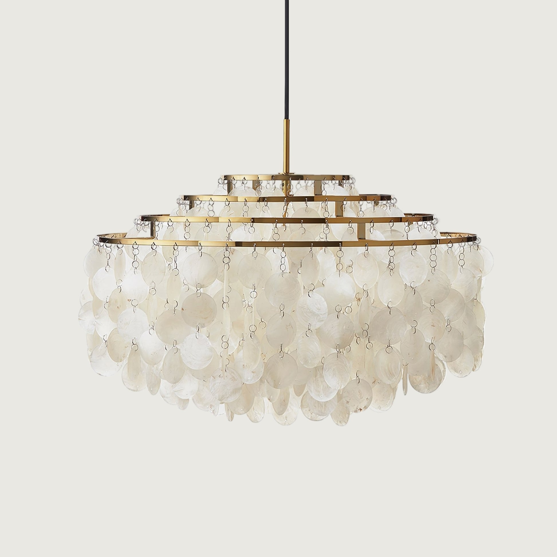 Lámpara de Techo Redonda de Conchas en Cromo, Lámpara LED Moderna Ajustable, Varios Tamaños para Iluminación Elegante 1