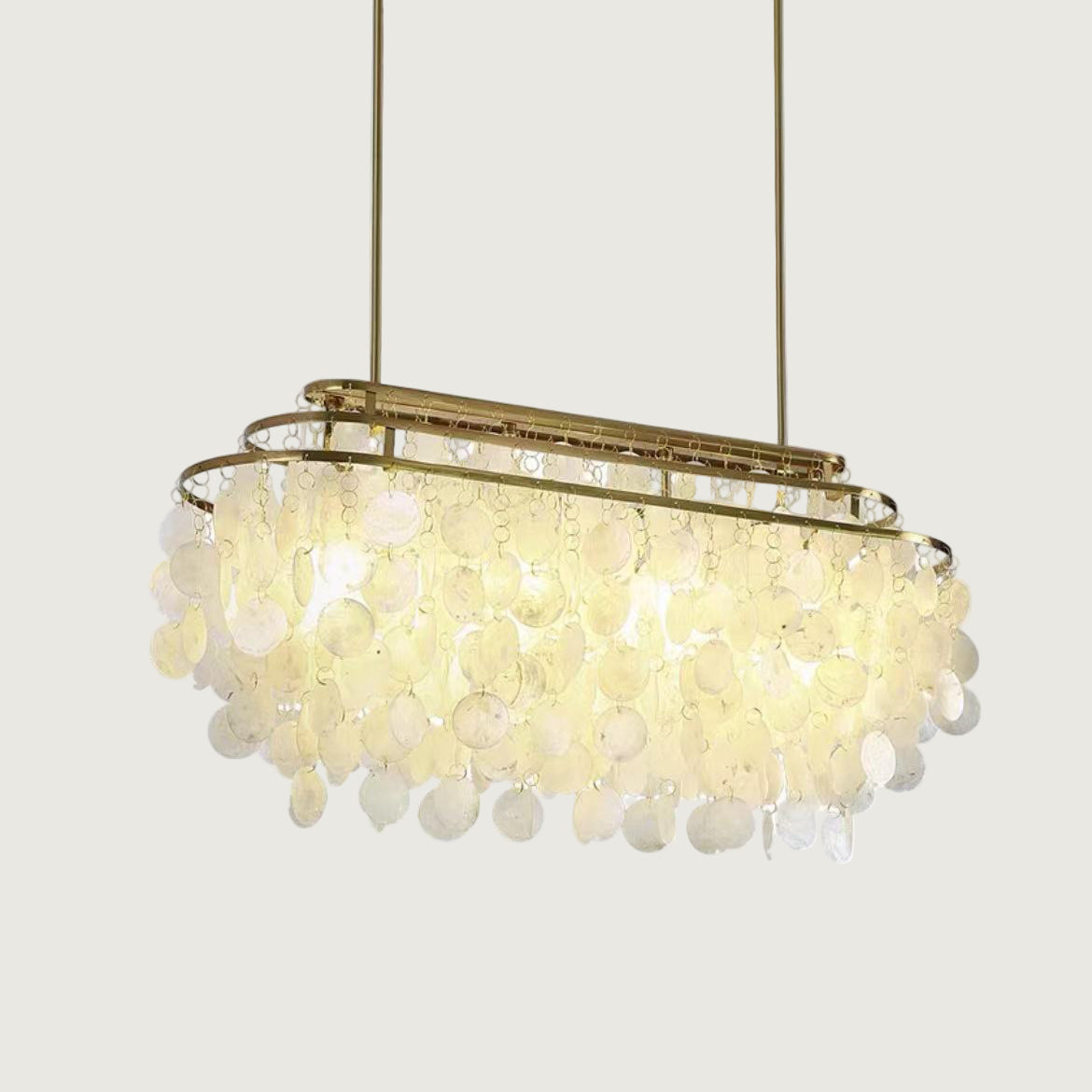 Lámpara de Techo Redonda de Conchas en Cromo, Lámpara LED Moderna Ajustable, Varios Tamaños para Iluminación Elegante 17