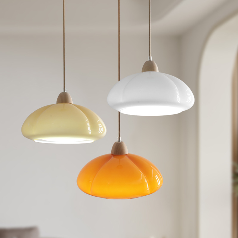 Lámpara de Techo Retro de Vidrio para Isla de Cocina – Diseño Vintage Elegante 1