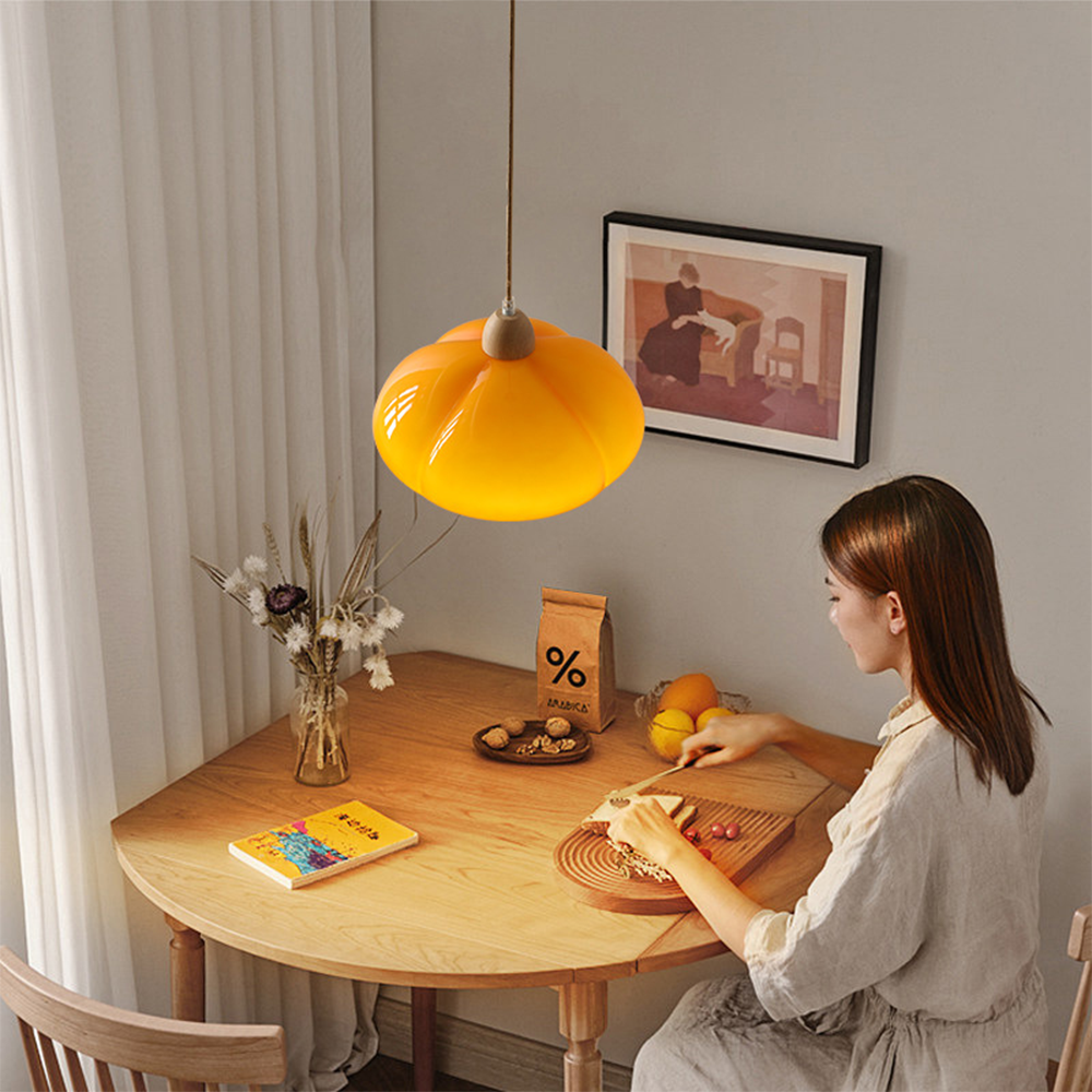 Lámpara de Techo Retro de Vidrio para Isla de Cocina – Diseño Vintage Elegante 2