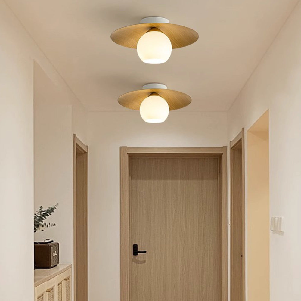 Lámpara de Techo Semi-Flush Moderna de Hierro y Vidrio para Comedor y Sala de Estar 3
