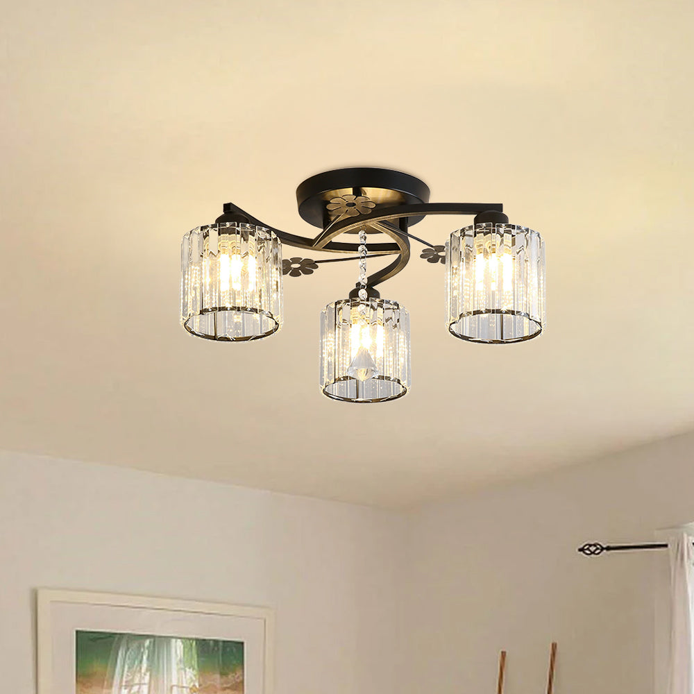 Lámpara de Techo Semi Flush de Cristal de Lujo con Diseño Elegante y Acabado en Aluminio 4