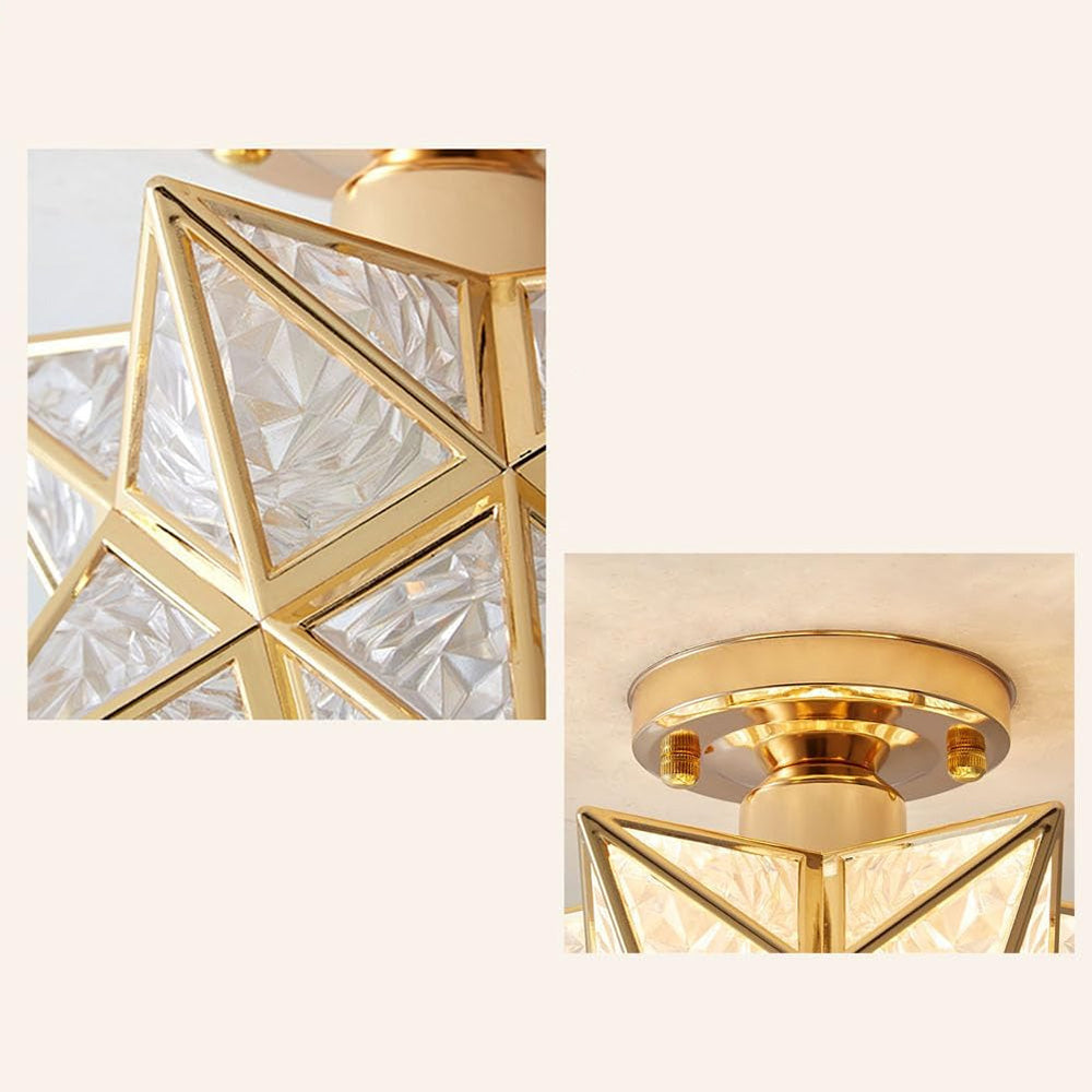 Lámpara de Techo Semi Flush en Forma de Estrella - Iluminación Vintage para Comedor y Salón 3