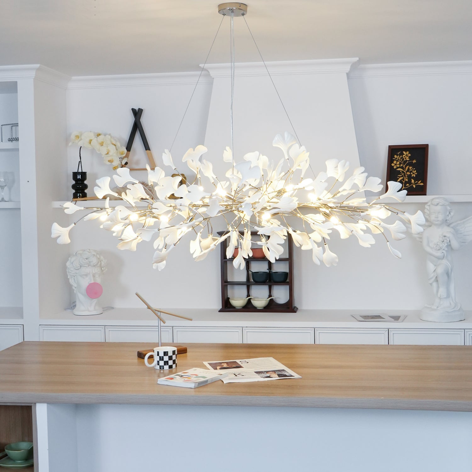 Lámpara de Techo de Cerámica Ginkgo con Pétalos Artesanales – Diseño Moderno y Elegante 5