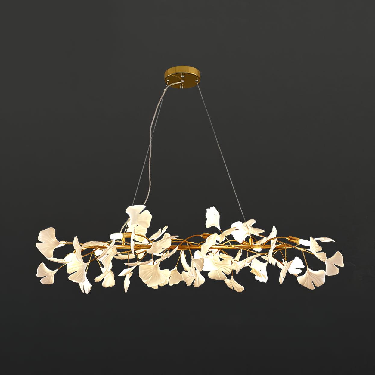 Lámpara de Techo de Cerámica Ginkgo con Pétalos, Diseño Moderno, Tamaños Personalizados, Compatible con Bombillas LED 0