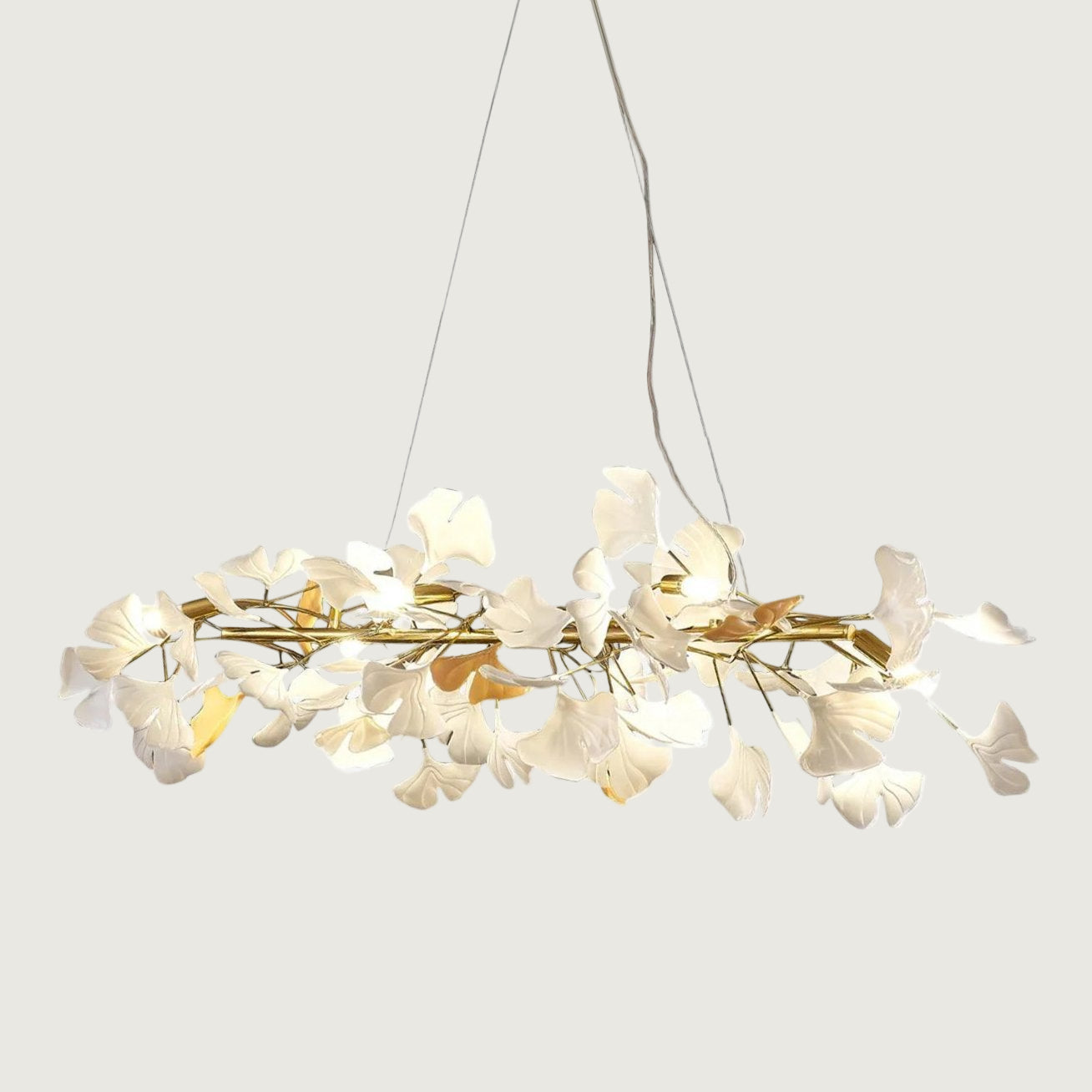 Lámpara de Techo de Cerámica Ginkgo con Pétalos, Diseño Moderno, Tamaños Personalizados, Compatible con Bombillas LED 1