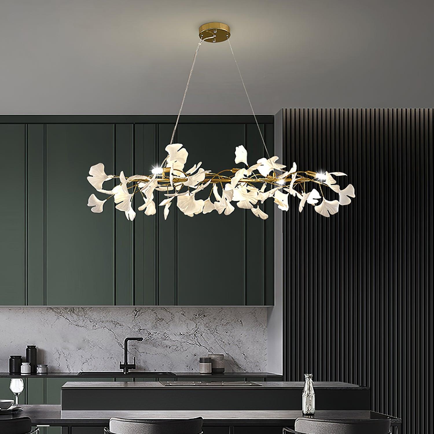 Lámpara de Techo de Cerámica Ginkgo con Pétalos, Diseño Moderno, Tamaños Personalizados, Compatible con Bombillas LED 2
