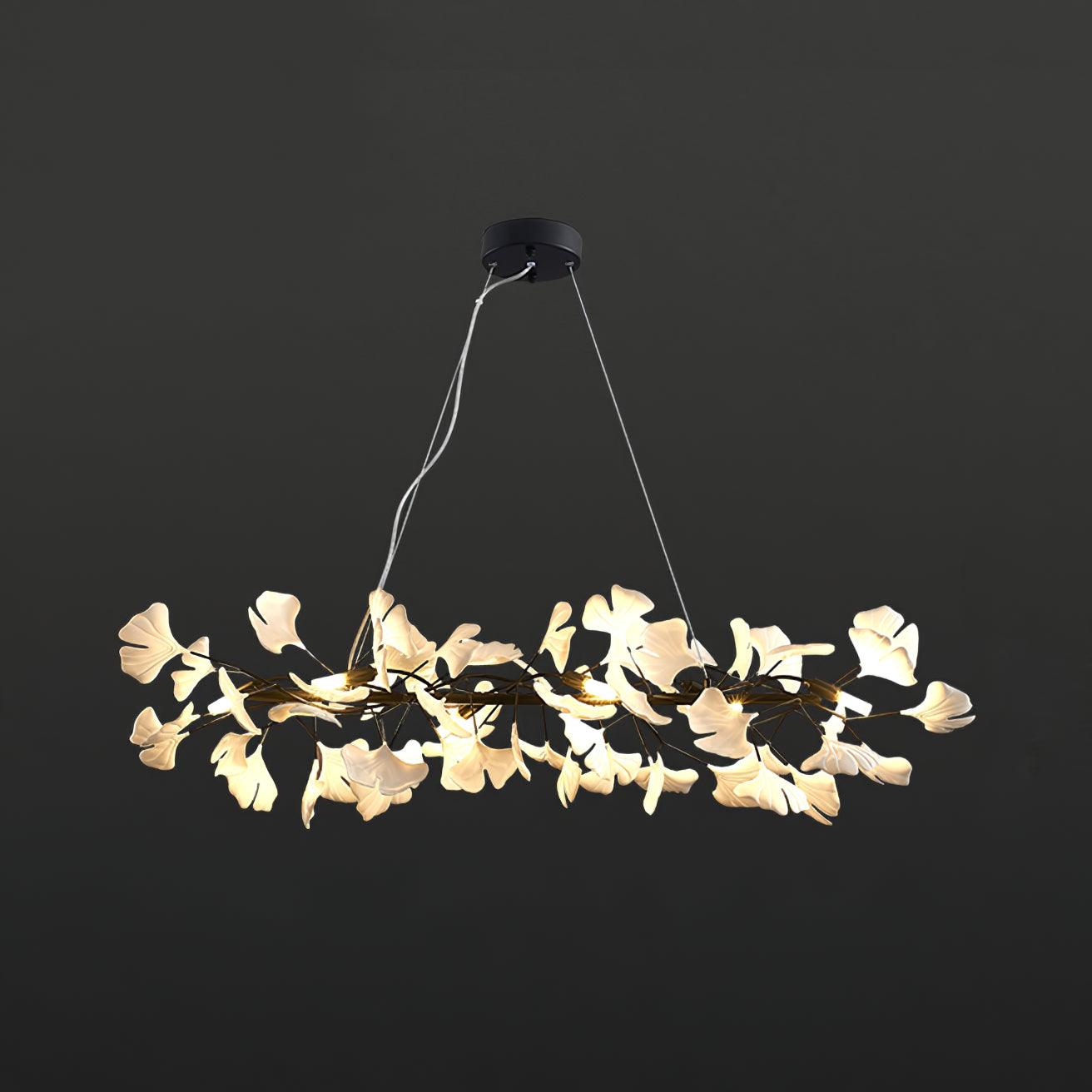 Lámpara de Techo de Cerámica Ginkgo con Pétalos, Diseño Moderno, Tamaños Personalizados, Compatible con Bombillas LED 3