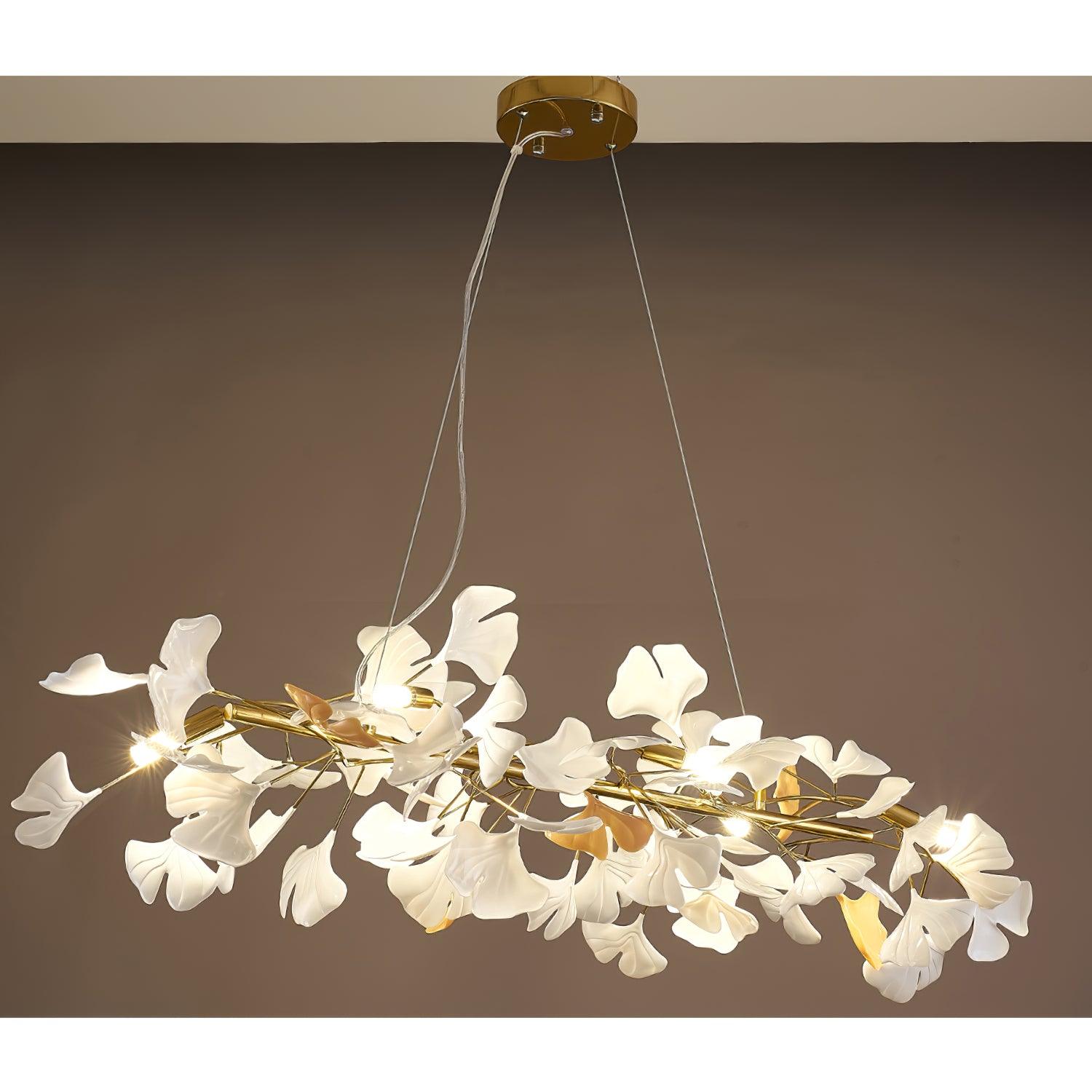 Lámpara de Techo de Cerámica Ginkgo con Pétalos, Diseño Moderno, Tamaños Personalizados, Compatible con Bombillas LED 5