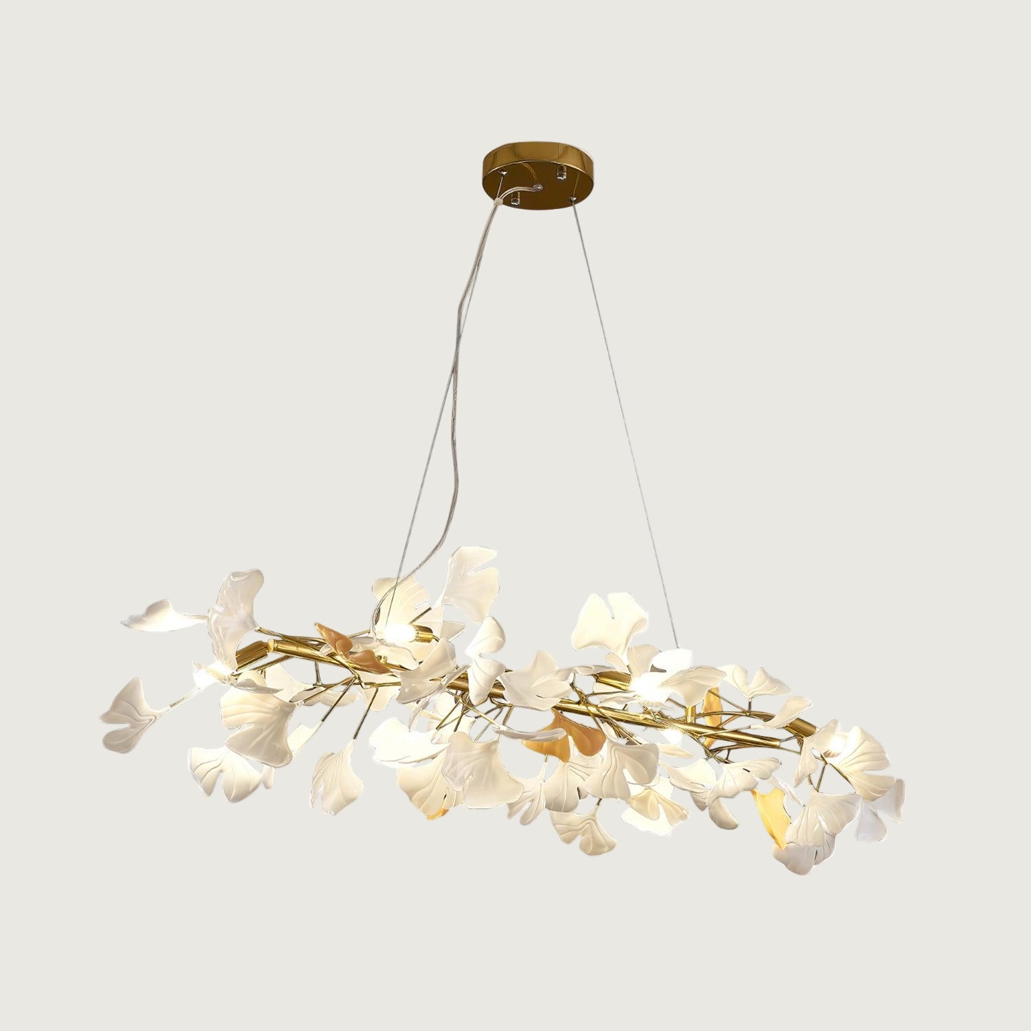 Lámpara de Techo de Cerámica Ginkgo con Pétalos, Diseño Moderno, Tamaños Personalizados, Compatible con Bombillas LED 8