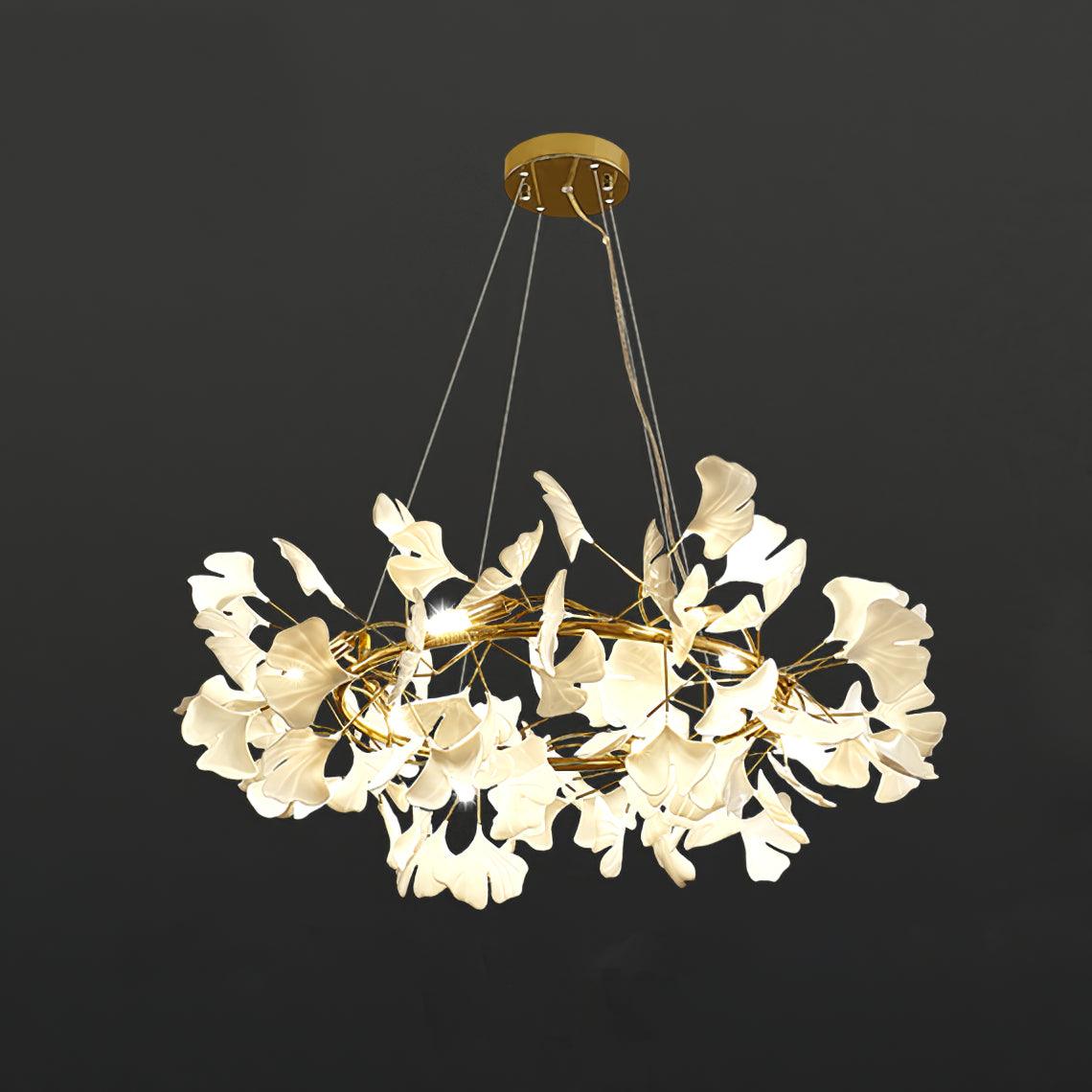 Lámpara de Techo de Cerámica Ginkgo con Pétalos, Diseño Personalizado y Variedad de Colores 0