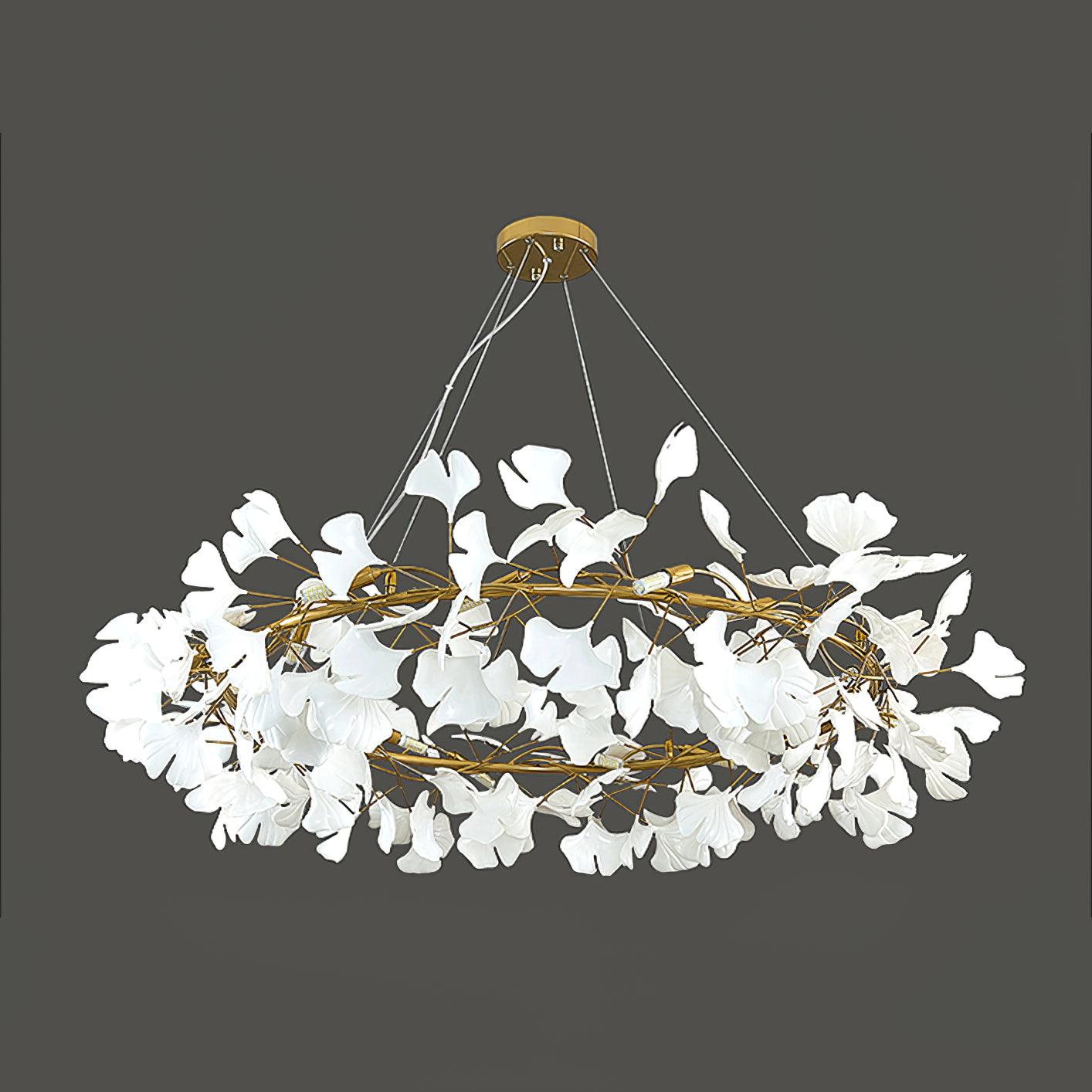Lámpara de Techo de Cerámica Ginkgo con Pétalos, Diseño Personalizado y Variedad de Colores 12