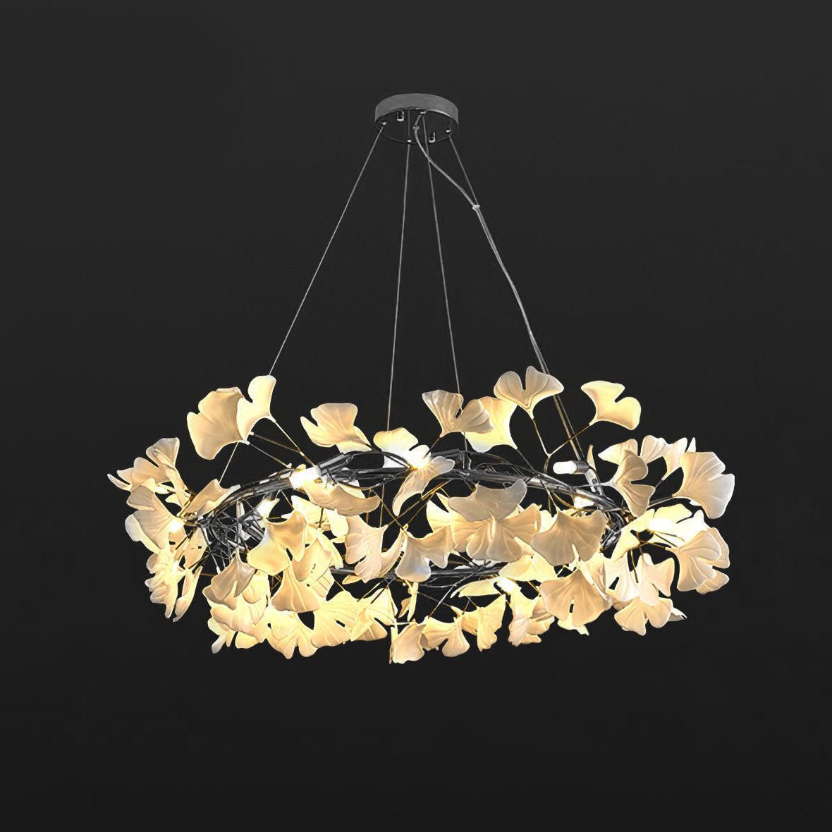 Lámpara de Techo de Cerámica Ginkgo con Pétalos, Diseño Personalizado y Variedad de Colores 14