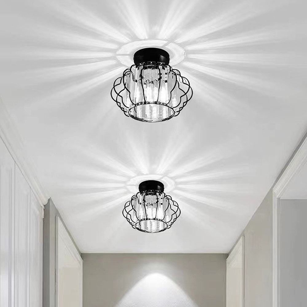 Lámpara de Techo de Cristal Dorado para Pasillo – Iluminación Elegante y Sofisticada 2
