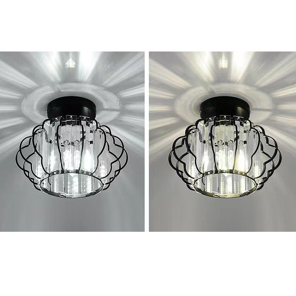 Lámpara de Techo de Cristal Dorado para Pasillo – Iluminación Elegante y Sofisticada 4